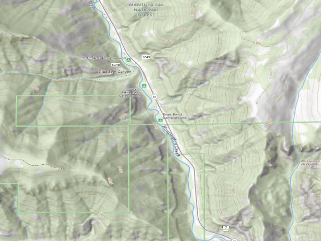 USGS topographic map of River Bend Campground