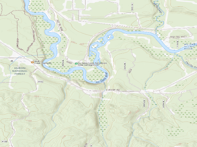 USGS topographic map of River Dune Backcounty Group Campsite