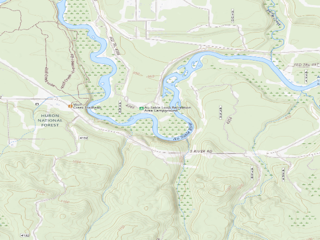 USGS topographic map of River Dune Campground