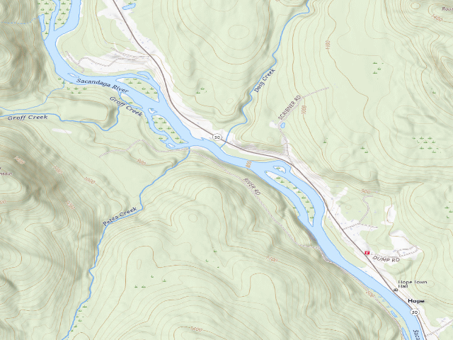 USGS topographic map of River Road Campsite (Silver Lake Wilderness)