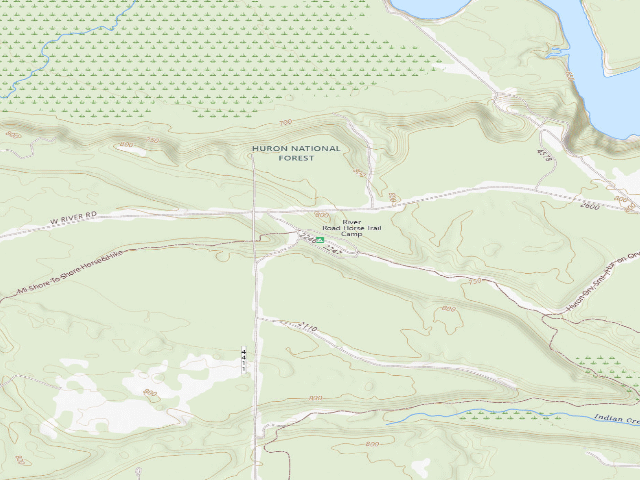 USGS topographic map of River Road Horse Trail Camp
