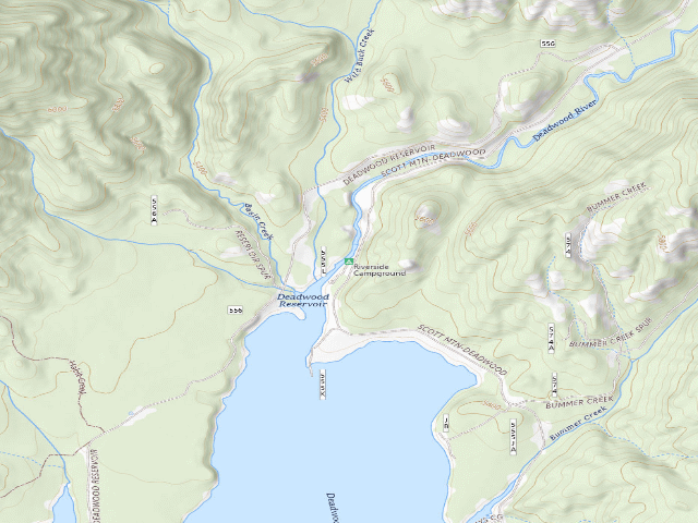 USGS topographic map of Riverside Campground