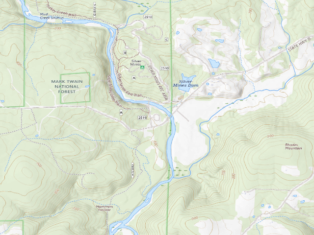 USGS topographic map of Riverside Campground