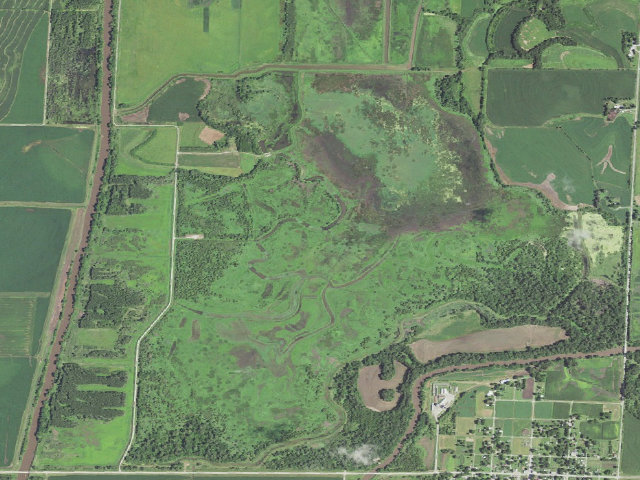 Aerial image of Riverton WMA