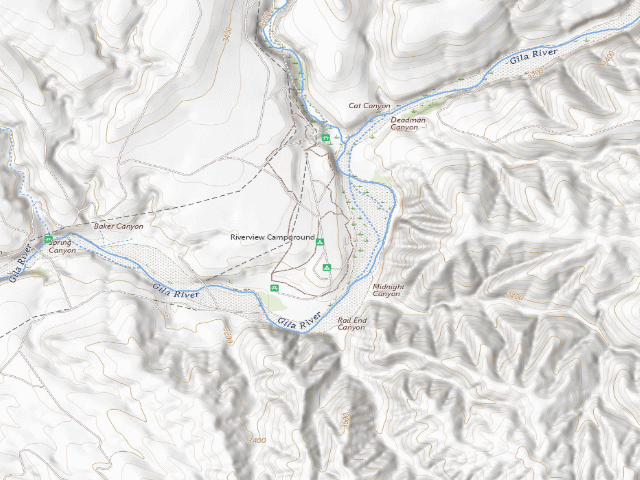 USGS topographic map of Riverview Campground