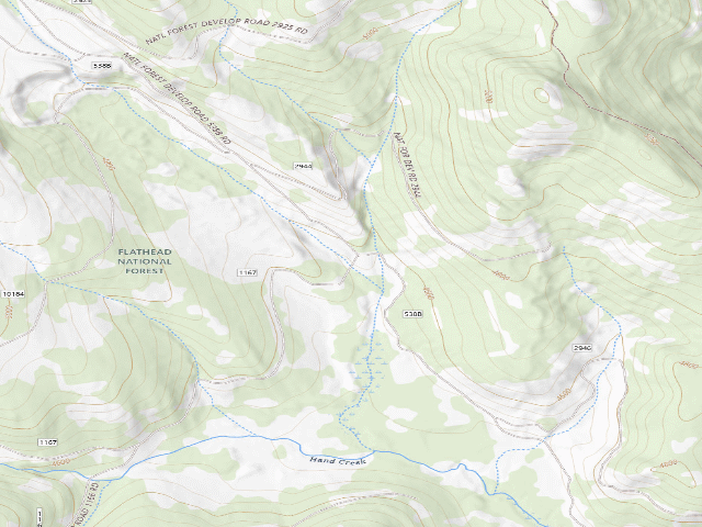 USGS topographic map of Road 1167