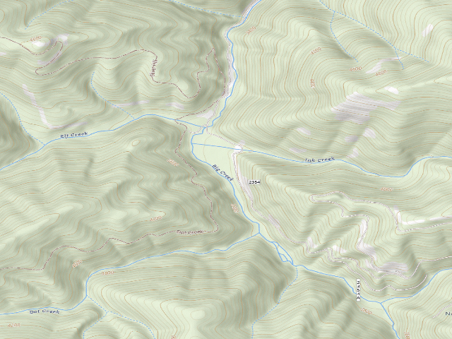 USGS topographic map of Road 2354 Mm 5.4
