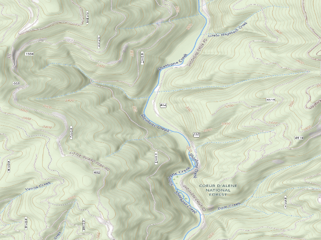 USGS topographic map of Road 412 Site 1B