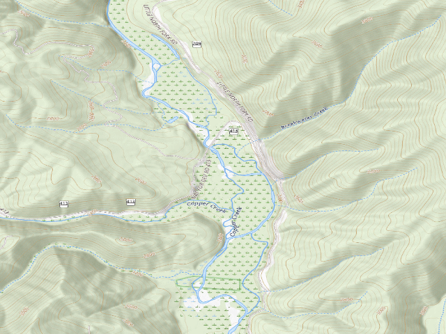 USGS topographic map of Road 413 Site 4B