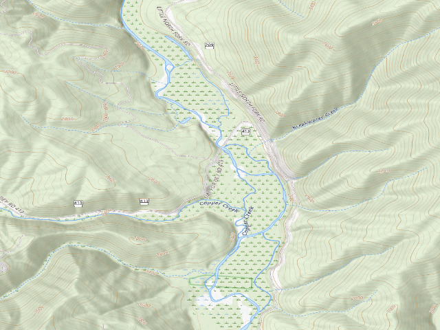 USGS topographic map of Road 413 Site 4C