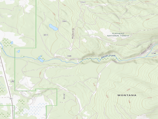 USGS topographic map of Road 9545 - 2