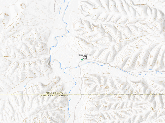 USGS topographic map of Road Canyon Camp Area