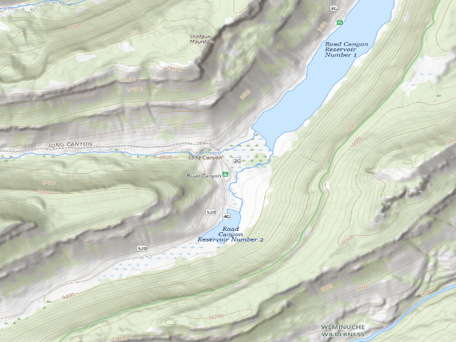 USGS topographic map of Road Canyon Campground