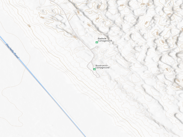 USGS topographic map of Roadrunner Campground