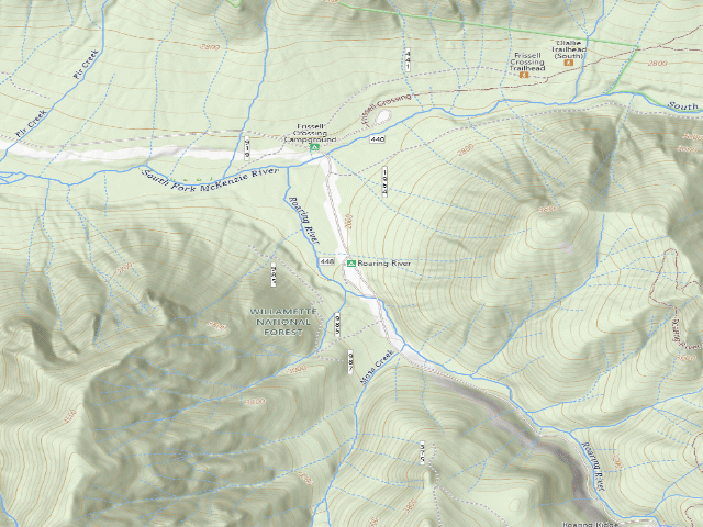 USGS topographic map of Roaring River