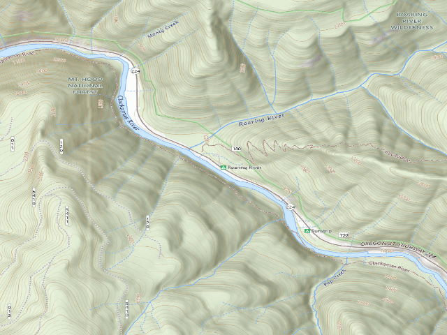 USGS topographic map of Roaring River