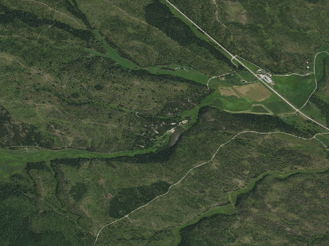 Aerial image of Robaix Lake Campground