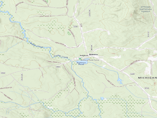 USGS topographic map of Robbins Pond Campground