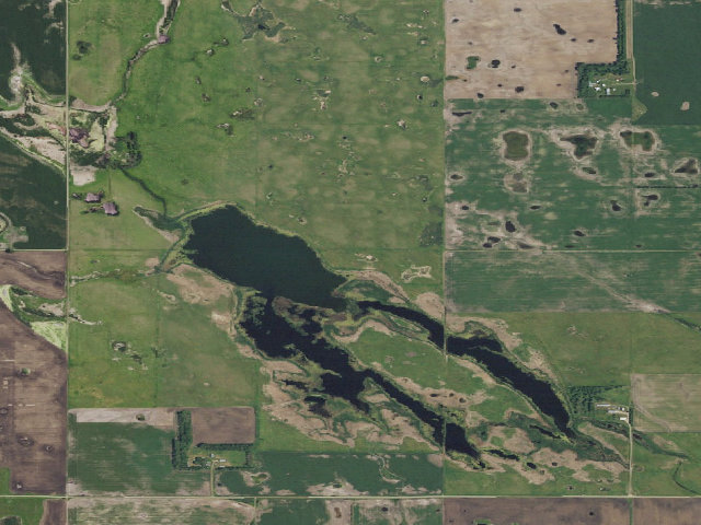 Aerial image of Robert L. Morgan WMA (Wells County)