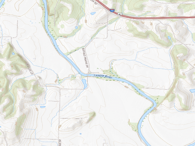USGS topographic map of Roberts Bluff Access