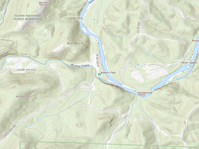 USGS topographic map of Roberts Field Primitive Campground