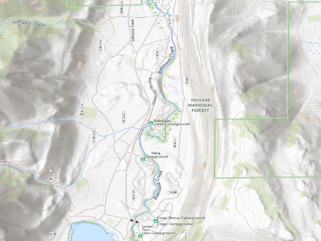 USGS topographic map of Robinson Creek Campground