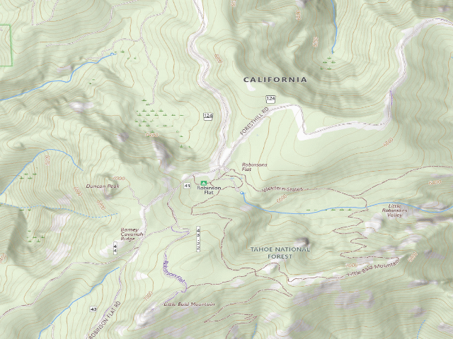 USGS topographic map of Robinson Flat Campground