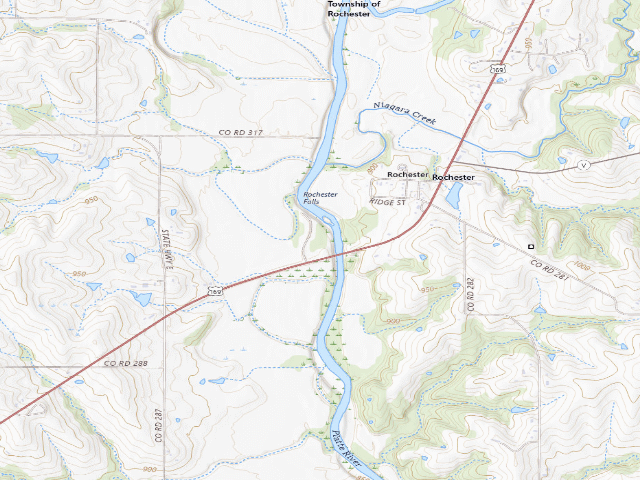 USGS topographic map of Rochester Falls Access