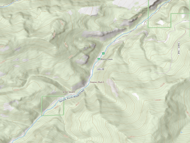 USGS topographic map of Rock Creek Campground