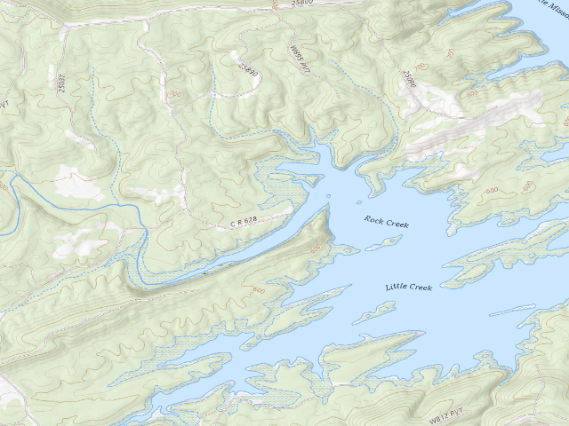 USGS topographic map of Rock Creek Camping Area