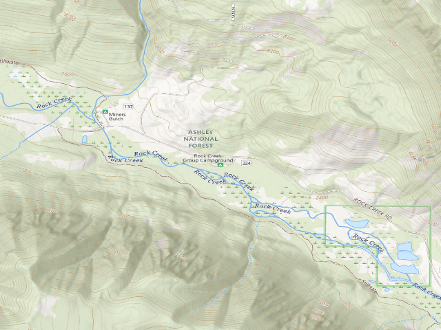 USGS topographic map of Rock Creek Group Campground