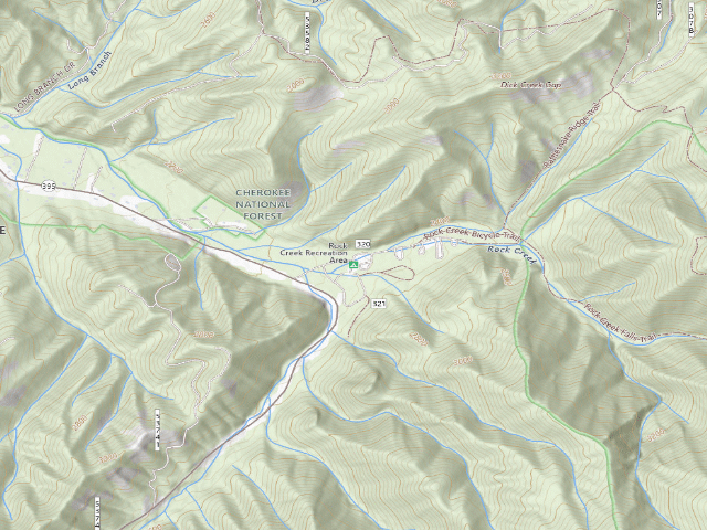 USGS topographic map of Rock Creek Recreation Area