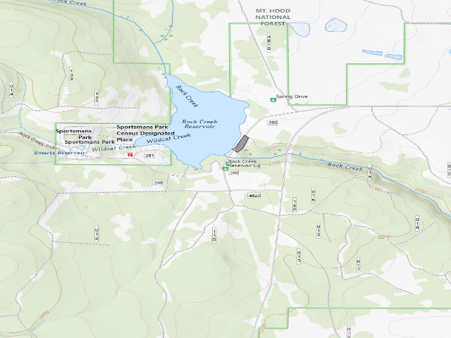 USGS topographic map of Rock Creek Reservoir