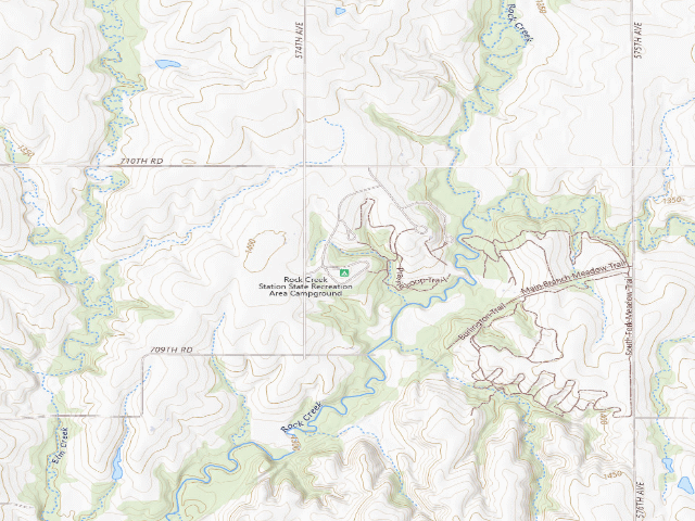 USGS topographic map of Rock Creek Station SRA