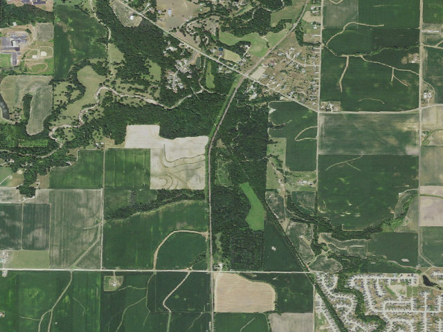 Aerial image of Rock Island Trail State Park - Kickapoo Creek Campground