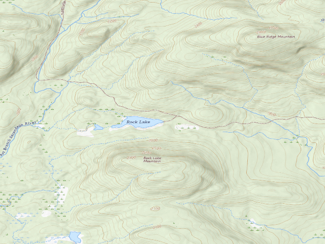 USGS topographic map of Rock Lake Campsite (Silver Lake Wilderness)
