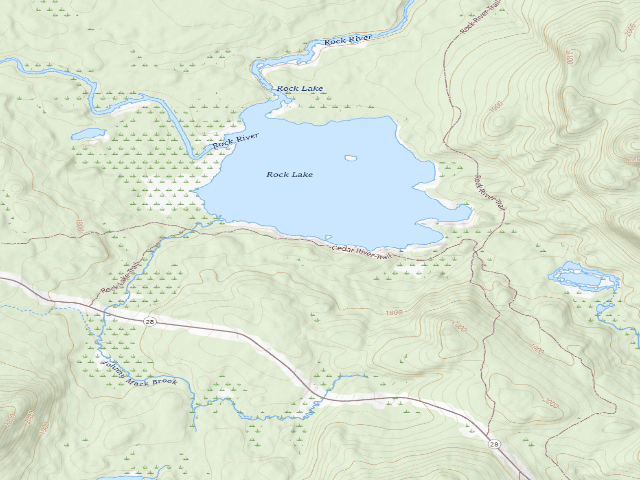 USGS topographic map of Rock Lake [DEC #15861] (Blue Mountain Wild Forest)