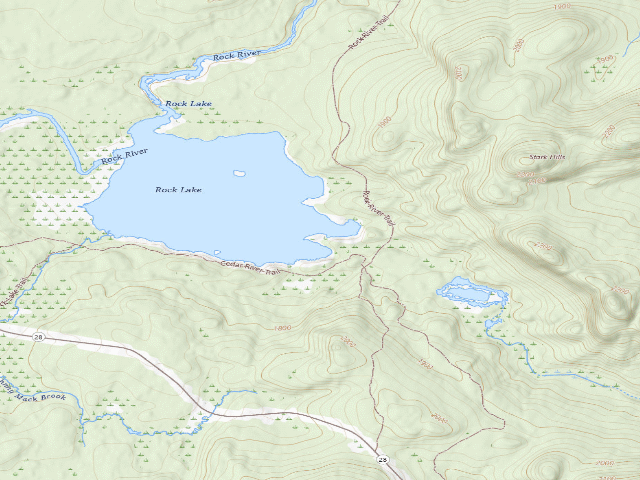 USGS topographic map of Rock Lake Site [DEC #15862] (Blue Mountain Wild Forest)