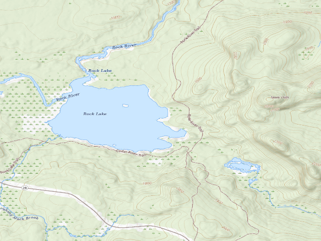 USGS topographic map of Rock Lake Site [DEC #15863] (Blue Mountain Wild Forest)