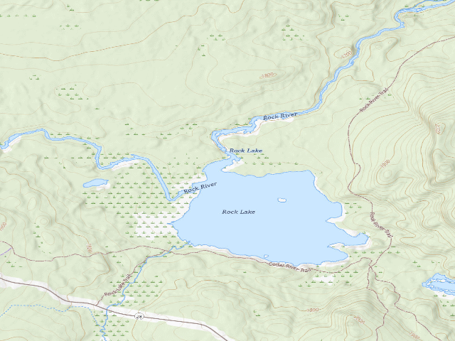 USGS topographic map of Rock Lake Tent Site (unnamed in GIS) [DEC #15864] (Blue Mountain Wild Forest)