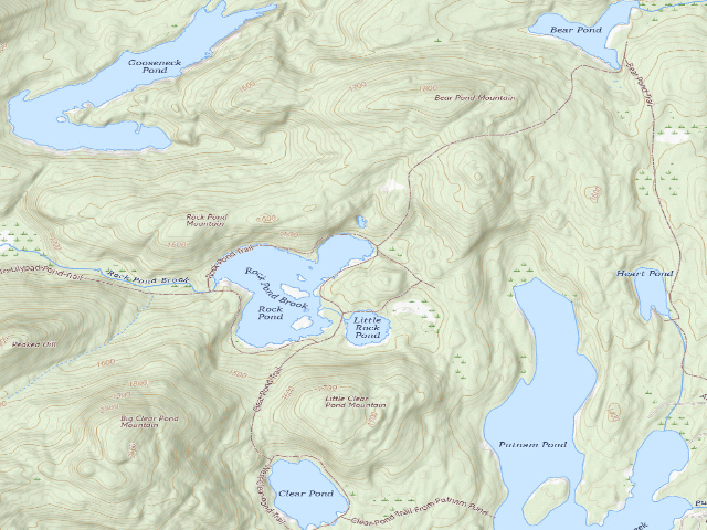 USGS topographic map of ROCK POND PRIMITIVE TENT SITE 1 (Pharaoh Lake Wilderness)