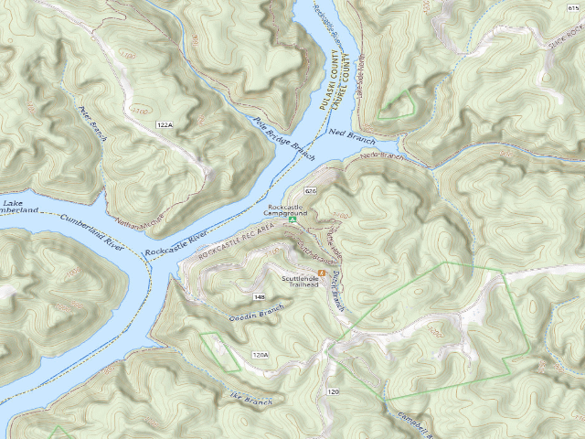 USGS topographic map of Rockcastle Campground - Inactive