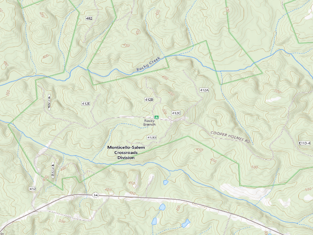 USGS topographic map of Rocky Branch