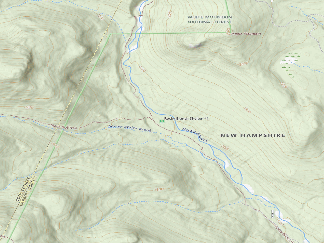 USGS topographic map of Rocky Branch Shelter #1