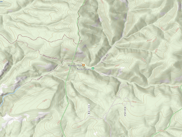 USGS topographic map of Rocky Canyon Campground