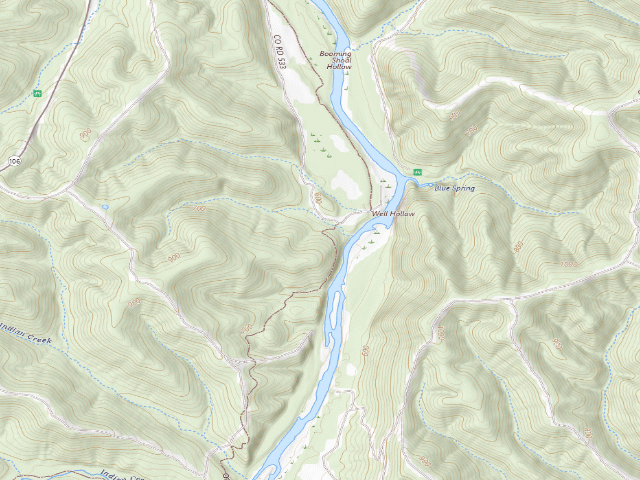 USGS topographic map of Rocky Creek Conservation Area