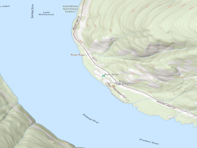 USGS topographic map of Rocky Gorge Campground