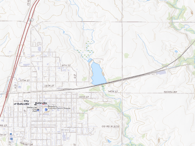 USGS topographic map of Rocky Pond (Belleville)