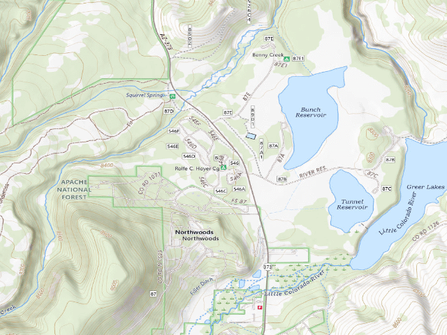 USGS topographic map of Rolfe C. Hoyer Campground