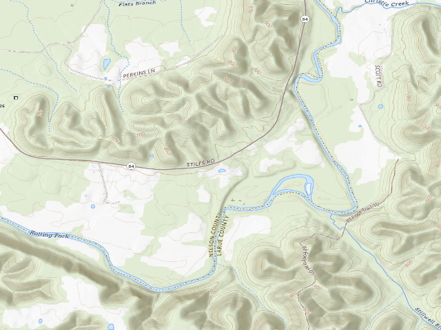 USGS topographic map of Rolling Fork WMA - Primitive Camping Area